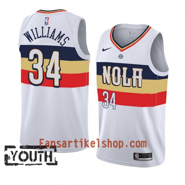New Orleans Pelicans Trikot Kenrich Williams 34 2018-19 Nike Weiß Swingman - Kinder New Orleans Pelicans Trikot Kenrich Williams 34 2018-19 Nike Weiß Swingman - Kinder